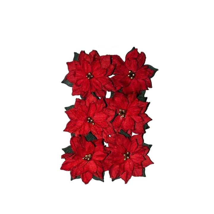 3D цветя от хартия - Коледна звезда 6 бр