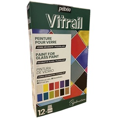 Комплект бои за стъкло Pebeo Vitrail 12 x 20 мл