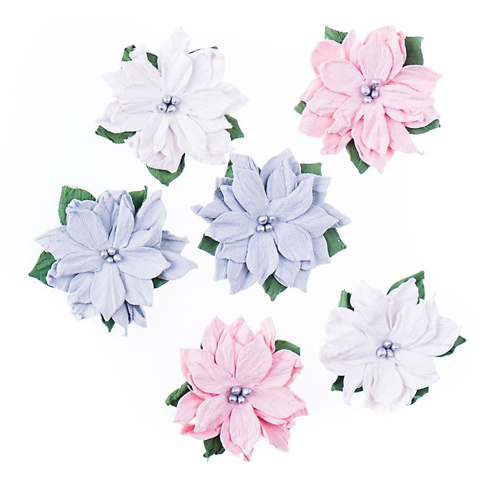 3D цветя от хартия - Цветна Коледна звезда 6 бр
