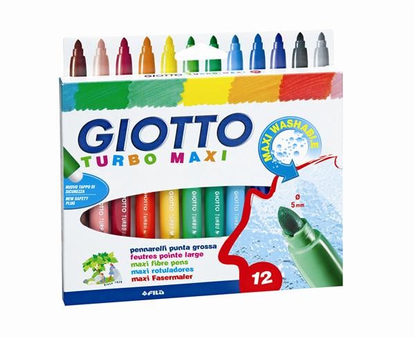Флумастери GIOTTO TURBO MAXI - 12 цвята