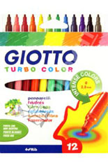 Флумастери GIOTTO TURBO COLOR - 12 цвята