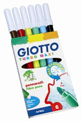 Флумастери GIOTTO TURBO MAXI - 6 цвята