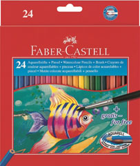 Акварелни цветни моливи акварелен комплект - 24 цвята - хартиена кутия