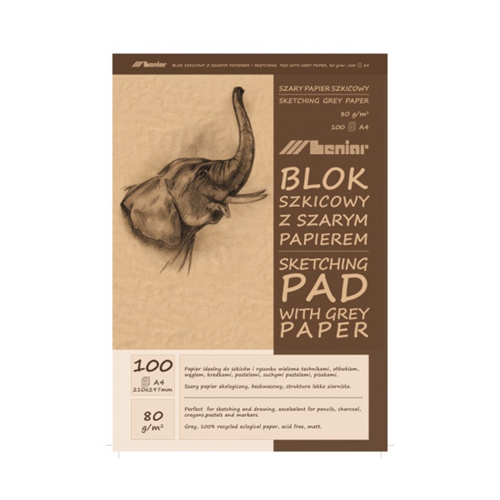 Блок за скициране 50 (100) сиво-кафяви листове
