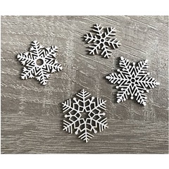 Дървен декоративен елемент - снежинки - 1 брой