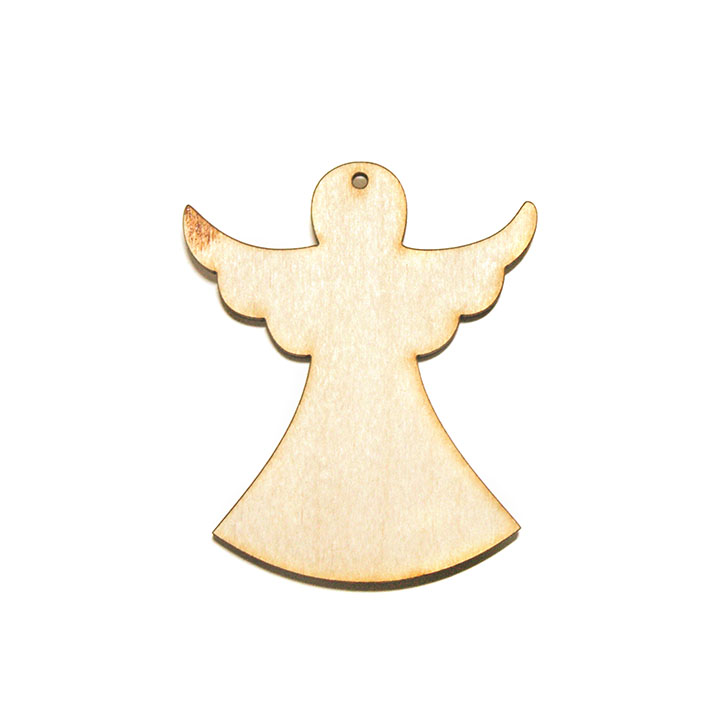 Дървен украс за декупаж за закачване - Ангел