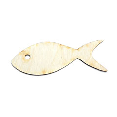 Дървен украс за декупаж за закачване - Риба