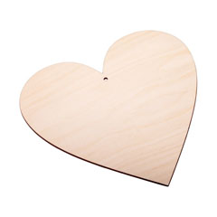 Дървен орнамент 10 см - сърце