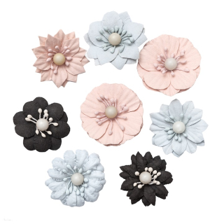 3D хартиено пастелно цвете - комплект от 8 броя