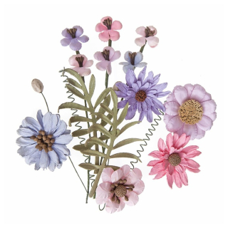 Хартиено цвете Pink & Lavender - комплект 12 броя