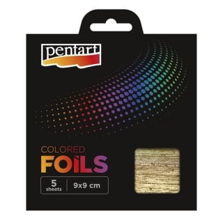 Цветно фолио Pentart 5 листа - 9 х 9 см - различни нюанси