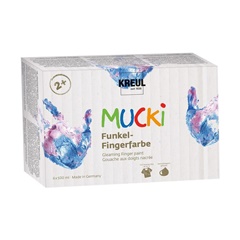 Гланцирани детски бои за пръсти MUCKI | комплект от 6 x 500 ml