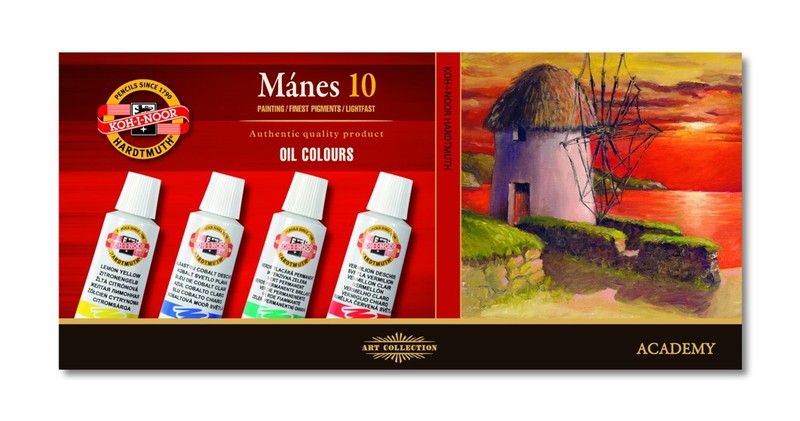 Комплект маслени бои  KOH-I-NOOR Mánes - 10 x 16 ml