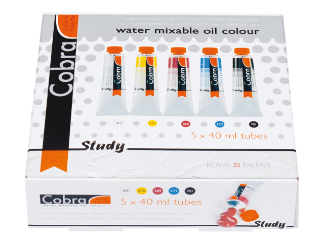 Маслени бои разредими с вода COBRA Study Set 5x40ml