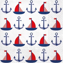 Салфетки за декупаж Ships & Anchors - 1 брой