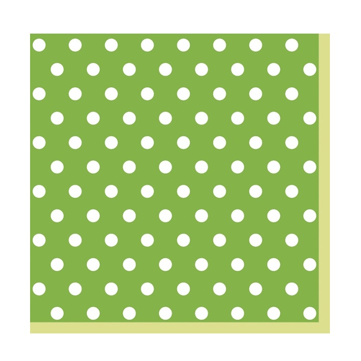 Салфетки за декупаж - Зелена на точки - 1 брой