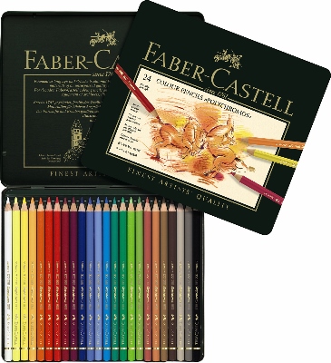 Цветни моливи Polychromos комплект - 24 броя - метална кутия